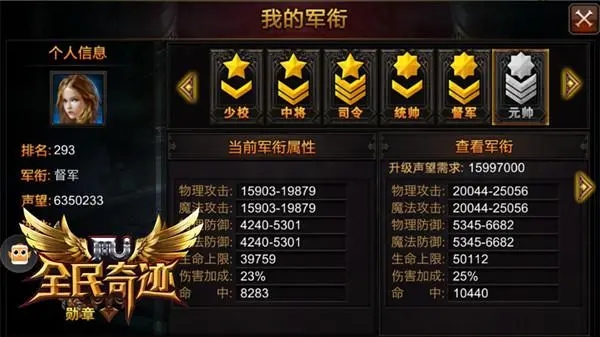 全民奇迹军衔提升主要需求什么 军衔提升最佳方案 全民奇迹军衔提升主要需求什么 军衔提升最佳方案